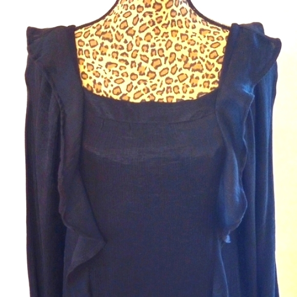 Glam Ladies Long Sleeve Midi Dress with Ruffle Accent Size:M Color:Black NWOT - Picture 5 of 10